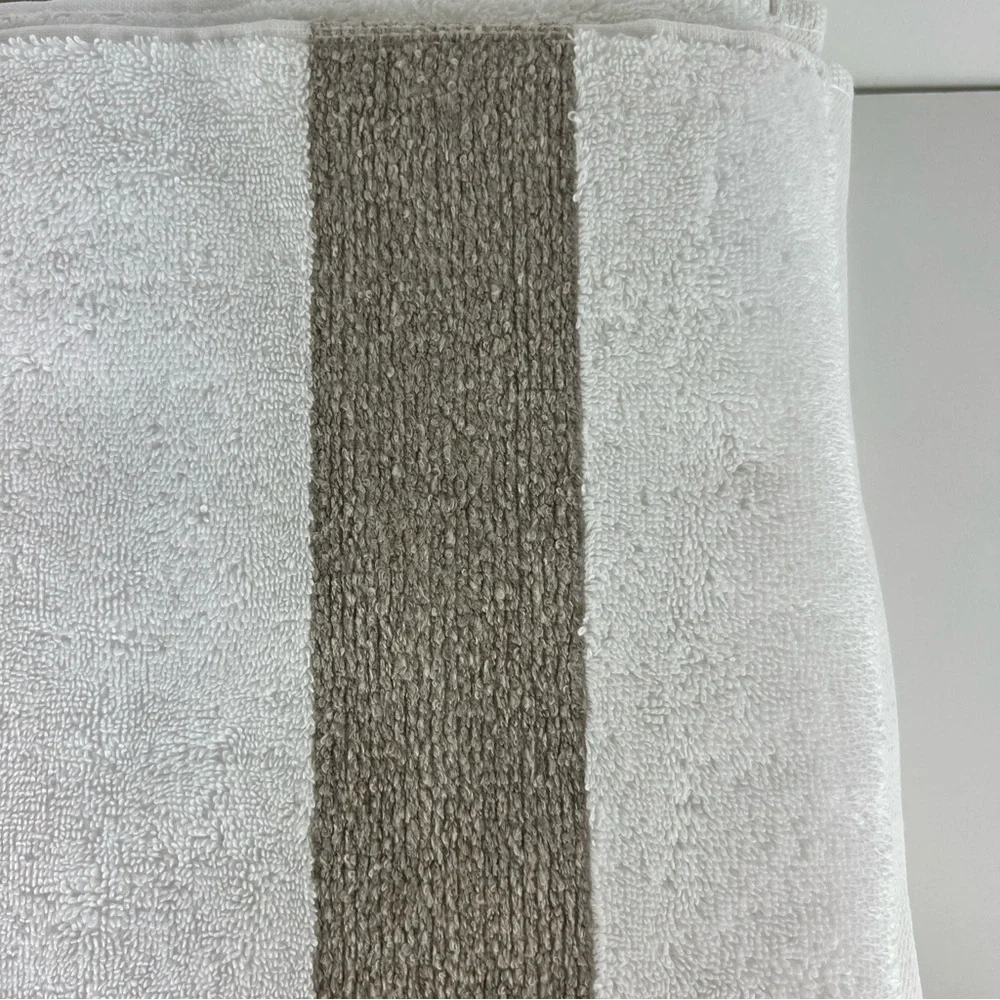 Pera Avenue Luxe Bath Towel Set 100% Turkish Cotton Cream & Tan 8 Piece Set